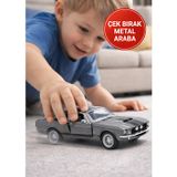 Toyfest Çek Bırak 1967 Shelby GT500 Gri Metal Oyuncak Araba – Kapıları Açılan Klasik Model 13 cm