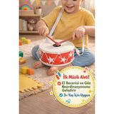 Toyfest Çocuk Davul Oyuncak 17 cm Askılı Mini Davul Müzik Aleti 3+ Yaş Ritim Geliştirici Oyuncak - Renkli