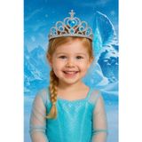 Toyfest Frozen Elsa Tacı Mavi Kalpli Taşlı Prenses Kostüm Tacı Karlar Ülkesi Kız Çocuk Aksesuarı