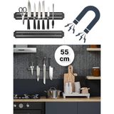 Toyfest Güçlü Mıknatıslı Paslanmaz Mutfak Duvar Bıçak Askısı Standı - 55 cm - Renkli