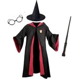 Toyfest Harry Potter Gryffindor Kapişonlu Cübbe Çocuk Boy Şapka Asa Gözlük 4 Parça Set - 5-6 Yaş - Renkli - 5 - 6 Yaş