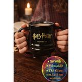 Toyfest Harry Potter Lisanslı Çift Kulplu Kazan Kupa Seramik Siyah Logo Baskılı 14 cm 372 gr Hediyelik Ürün!