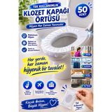 Toyfest Hijyenik Tek Kullanımlık Klozet Kapağı Poşeti 50 Adet Seyahat Tipi Tuvalet Koruyucu Örtü - Şeffaf
