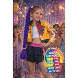 Toyfest İblis Avcıları K-pop Demon Hunters Rumi Cosplay Kostüm Seti Ceket Şort Mor Örgülü Saç 3 Parça Çok Renkli