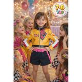 Toyfest İblis Avcıları K-pop Karakteri Rumi Netflix Dizisi Cosplay Deri Ceket Etekli 2 Parça Kostümü 7-8 Yaş Çok Renkli