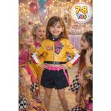 TOYFEST İblis Avcıları K-POP Karakteri Rumi Netflix Dizisi Cosplay Deri Ceket Etekli 2 Parça Kostümü 7-8 Yaş