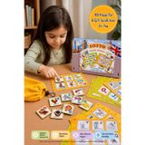 Toyfest İngilizce Alfabe Ahşap Eğitici Tombala Oyunu 48 Pul 8 Çift Yüzlü Kart Okul Öncesi