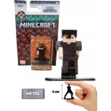 Toyfest Jada Nano Metalfics Minecraft Metal Döküm Die - Cast Mini Figür - Alex in Netherite Armor - 4 cm