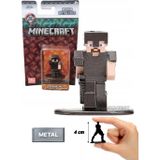 TOYFEST Jada Nano Metalfics Minecraft Metal Döküm Die - Cast Mini Figür - Steve in Netherite Armor - 4 cm