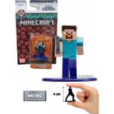TOYFEST Jada Nano Metalfics Minecraft Metal Döküm Die - Cast Mini Figür - Steve Iron Sword - 4 cm