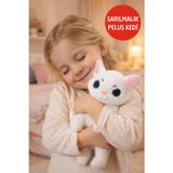Toyfest Karma Beyaz Peluş Kedi Oyuncak – Yumuşak Dokulu, Ayakta Model Sevimli Kedicik 17 Cm