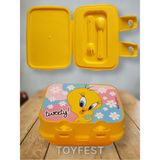 Toyfest Kilit Kapaklı 2 Katlı 4 Bölmeli Kaşık ve Çatallı Dikdörtgen Lunch Box & Beslenme - Renkli