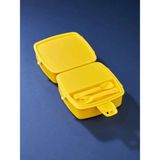 Toyfest Kilit Kapaklı 2 Katlı 4 Bölmeli Kaşık ve Çatallı Kare Lunch Box & Beslenme Kutusu - Renkli