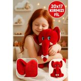 Toyfest Kırmızı Fil Peluş Oyuncak 20×17 cm – Çocuk Odası Dekoru, Sevimli Bebek Hediyesi, Yumuşak Peluş Figür