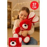 Toyfest Kırmızı Tavşan Peluş 37 CM – Yumuşak Oyuncak, Hediye Peluş Tavşan, Çocuk Odası Dekor Peluş