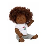 Toyfest Kıvırcık Esmer Dada Bebek - Gri Eşofmanlı 35 Cm