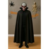 TOYFEST Korkunç Kafatası Maske ve 120 cm Yakalı Siyah Pelerin Seti – Yetişkin Halloween Kostümü