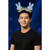 Toyfest KPop Korean Style Yılbaşı Yeni Yıl Işıltılı Tavşan Kulaklı Taç Parti Saç Aksesuarı Holografik Model