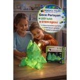 Toyfest Magna-Tiles Glow 16 Parça Manyetik Yapı Seti Gece Parlayan LED Işıklı Stem Oyuncak - Çok Renkli