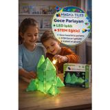Toyfest Magna-Tiles Glow 16 Parça Manyetik Yapı Seti Gece Parlayan LED Işıklı STEM Oyuncak