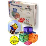 TOYFEST Magnescape Magnetic Tiles Mıknatıslı 3D Yapı Oyuncağı Seti- 40 Parça