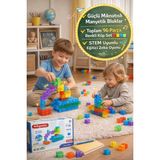 Toyfest Magnetic 96 Parça Renkli Manyetik Küp Blok Seti | Stem Geometri Eğitici Zeka Oyunu 3+