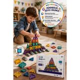 Toyfest Magnetic Mini 93 Parça Manyetik Yapı Blokları 12 Arabalı Eğitici Oyun Seti - Kare Parça 3.75 cm