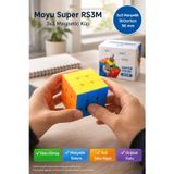 Toyfest Manyetik 3x3 Zeka Küpü Moyu Super RS3M Stickerless Speed Cube Hız Küpü Akıcı Dönüş MF8829 5,6 cm