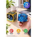 Toyfest Manyetik Sonsuz Küp QiYi 72 Şekilli Dönüşen Zekâ Oyunu Antistres Peacock Mavi 6,3 cm