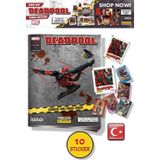 TOYFEST Marvel Deadpool Çıkartma Albümü + Özel Mini Çizgi Roman | Panini Lisanslı Ürün ( 8 STICKER 2 KART)