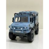 Toyfest Mavi Sürtmeli Işıklı Müzikli Off Road Karavan Araba 18 cm Açılabilir Kapılar Oyuncak