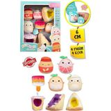 TOYFEST Micromallows Squishmallows Mini Yumuşak Peluş Oyuncak 4 Figür + 4 Aksesuar Figür Seti - 6 CM