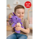 Toyfest Mor Ejderha Peluş Oyuncak – Yumuşak Dolgulu Sevimli Peluş Ejderha 28 cm Çocuk Oyuncak