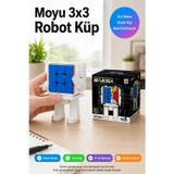 Toyfest Moyu 3x3 Robot Zeka Küpü Mfjs Meilong MF8964 Beyaz Bulmaca Oyuncağı 7,8X6X12 cm