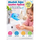 Toyfest Musluk Ağzı Uzatıcı Aparat Çocuk El Yıkama Yardımcısı Lavabo Başlığı Fil Figürlü 10x10x6,5 cm - Mavi