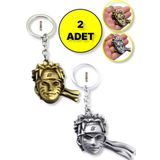 Toyfest Naruto 3D Büst Figür Metal Anahtarlık - 1 Adet Bakır Renk + 1 Adet Gümüş Renk 2 Li Paket