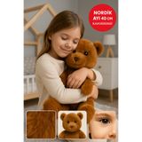 Toyfest Nordik Ayı 40 CM Kahverengi – Yumuşak Peluş Oyuncak | Sarılabilir Hediye Bebek & Çocuk Peluş Ayıcık