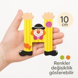 Toyfest Palyaçolu Ahşap H Harfi - Renkli ve Eğlenceli Tasarım (10 cm)
