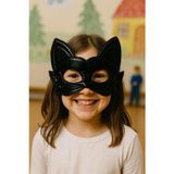 Toyfest Parlak Siyah Kedi Maskesi Cocuk Tiyatro Kostum Aksesuar Parti Kullanimi Icin Uygun Model