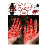 Toyfest Parti & Tiyatro Kanı - Halloween Cadılar Bayramı 50 Gr. Yapay Vampir Dracula Yapay Kan Boya - 1 Adet