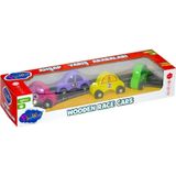Toyfest Playwood Ahşap Yarış Arabası 4'Lü Paket