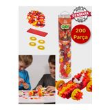 TOYFEST Plus - Plus Minecraft Temalı Silindir Kutuda Color Cars Fire - Ateş Araba Yapı Oyuncağı (200 Parça)