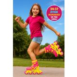 TOYFEST Polly Pocket Inline 4 Teker Paten - (34 - 37 Numara için Ayarlanabilir)