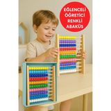 Toyfest Premium Ahşap Renkli Abaküs • 10 Katlı Eğitici Sayma ve Zeka Geliştirici Oyuncak - Renkli - Ahşap
