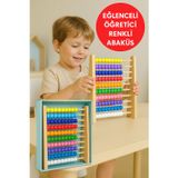 Toyfest Premium Ahşap Renkli Abaküs • 10 Katlı Eğitici Sayma ve Zeka Geliştirici Oyuncak