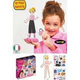 Toyfest Quercetti Manyetik Moda Bebeği Anna 29 Parça Modern Giydirme Seti Sergileme Standlı Oyuncak