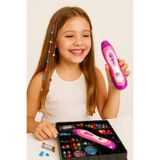 Toyfest Renkli Boncuklu Saç Tasarım Makinesi Pretty Pinky Kız Çocuk Saç Süsleme Oyun Hobi Seti Eğlenceliyeni