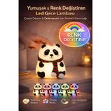 TOYFEST Şarjlı Panda Gece Lambası 5 Renk Modlu Silikon Dokunmatik LED Çocuk Bebek Odası Işığı ATSN-AC94YT0094