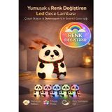 Toyfest Şarjlı Panda Gece Lambası 5 Renk Modlu Silikon Dokunmatik LED Çocuk Bebek Odası Işığı