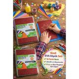 Toyfest Simli Eva Köpük 20X30 cm 10 Renk Karışık Hobi Kağıdı El Işi Okul Proje Malzemesi Seti - Renkli